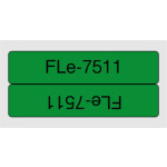 BROTHER FLe-7511, předřezané štítky - černá na zelené, šířka 21 mm, FLE7511
