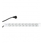 SCHRACK Napájecí panel PDU 19", 9x ČSN, 1U, kabel 2 m, IU070110