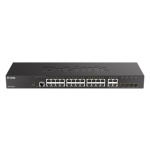 D-Link DGS-2000-28 Managed switch, 24x GbE, 4x RJ45/SFP, fanless, DGS-2000-28