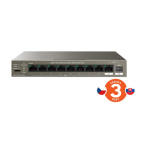 Tenda TEG1110PF-8-102W PoE AT switch 8xPoE 802.3af/at + Uplink RJ45 + SFP port, 92W, PoE+, fanless, 75011962