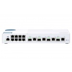 QNAP řízený switch QSW-M408-4C (12 portů: 8x Gigabit port + 4x 10G SFP+ / 10GbE kombo porty), QSW-M408-4C