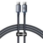 Baseus CAJY000601 Crystal Shine Series Datový Kabel USB-C - USB-C 100W 1,2m Black, 6932172602864