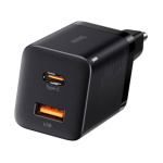 Baseus CCSUPP-E01 Super Si Quick Nabíječka USB + USB-C 30W Black, 6953156206342