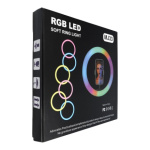 LED Ring Stream RGB lamp 12" FULL COLOR with holder for mobile + tripod black 445371