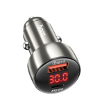 HOCO car charger USB A + Type C with digital display PD QC3.0 3A 48W Z50 metal grey 593004