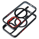 COLOR EDGE MAG COVER case compatible with MagSafe for IPHONE 15 Pro Max black red 593899