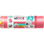 viGO! Premium pytle na odpad zatahovací, parfémované, 26 µ, 54 × 62 cm, 35 l, 15 ks