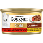 Purina Gourmet Gold pro kočky s hovězím a kuřetem v rajčatové omáčce, 85 g