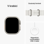 Apple Watch Ultra 2 49mm titanové pouzdro s bílým oceánským řemínkem MREJ3CS/A