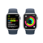 Apple Watch Series 9 41mm Stříbrný hliník s ledově modrým sportovním řemínkem - S/M MR903QC/A