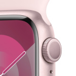 Apple Watch Series 9 41mm Růžový hliník se světle růžovým sportovním řemínkem - S/M MR933QC/A