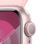 Apple Watch Series 9 41mm Růžový hliník se světle růžovým provlékacím sportovním řemínkem MR953QC/A