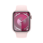 Apple Watch Series 9 45mm Cellular Růžový hliník se světle růžovým sportovním řemínkem - M/L MRML3QC/A
