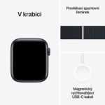 Apple Watch SE 44mm Temně inkoustový hliník s temně inkoustovým provlékacím sportovním řemínkem MREA3QC/A