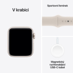 Apple Watch SE Cellular 40mm Hvězdně bílý hliník s hvězdně bílým sportovním řemínkem - M/L MRG13QC/A